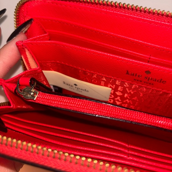 Kate Spade Large Continental Wallet | Vibrant Red | Slightly Used - Picture 6 of 10